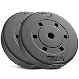 TREX SPORT Hantelscheiben Set 20 kg | Kunststoff Gewichte 25 mm | Gewichtsscheiben 2x10kg