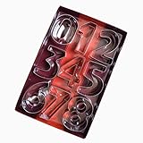 Xoutuo 9-teiliges 7,6 cm großes Zahlen-Keksausstecher-Set, 9-teiliges Set, Edelstahl-Zahlenausstecher, Küchen-Backwerkzeug zum Buchstabieren der Zahlen zum Geburtstag oder Jubiläum