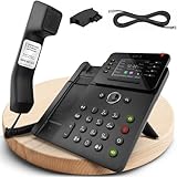 Telefon schnurgebunden mit Anrufbeantworter & Farbdisplay - Exzellente Freisprechfunktion - für Router (TAE/FON) mit Schnur. GEQUDIO GA-3 Festnetztelefon inkl. deutsche Anleitung [Europäische Version]