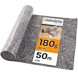 Hinrichs Malervlies 50m x 1m Rolle 180g/m² - Durchsickerungsschutz für Flüssigkeiten - Abdeckvlies - Abdeckfliesse für Boden mit Anti-Rutsch Beschichtung - Malerfliesrolle Abdeckflies als Abdeckung