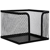 HOODANCOS Notizblockhalter aus Metallnetz Kompakte Notizzettelbox in Schwarz Multifunktionaler Büro Organizer für Stifte und Servietten Platzsparend für Schreibtisch und Zuhause