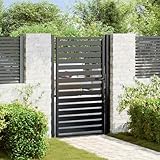 Mokuyary Gartentor Abschließbar Schwarz 100x150 cm Aluminium Gartentor Metalltor Hoftor Tor Pforte Gartenpforte Gartentür Zauntür Tür Einzeltor