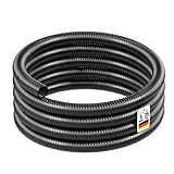 Wiltec Flexibler Förderschlauch 5m Spiralschlauch 25mm (1') schwarz mit Verstärkungsspirale Bewässerung Wasser Teich