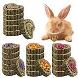 24 Stück Kaninchen Kauspielzeug, Hamster Kauen Zähne Schleifen Spielzeug Natürliches Timothy Hay Kauspielzeug Kleintiere Zahnpflege Snacks für Häschen Chinchilla Meerschweinchen Rennmäuse Hamster