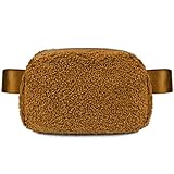 YOSHUYUKI Mini-Gürteltasche für Damen, Brusttasche, für Reisen, Fitnessstudio, Workout, Laufen, Wandern, Fleece Braun