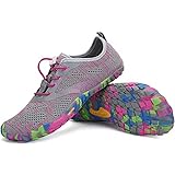 SAGUARO Barfußschuhe Damen Indoor Fitnessschuhe Weich Leicht Kletterschuhe Wander Strand Barfussschuhe Schnell Trocknend Walkingschuhe Stil:1 Pink Gr.38