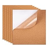 Dwitkul 6 Stück 30x30cm Korkplatte Selbstklebend 3 mm Dicke Pinnwand Korkwand DIY Cork Board Schneidbar Korktafeln Rechteck Untersetzer Kork für die Wand Fußböden Untersetzer Dekoration
