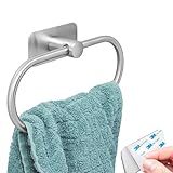 bremermann Bad-Serie Piazza Tape - Handtuchring ohne Bohren, mit Klebepad – selbstklebend, Handtuchhalter passend für Handtücher und Gästetücher, ideal für Badezimmer und Gästebad, aus Edelstahl matt