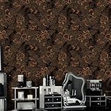 YarnAdventures Retro-Blumenmuster Vinyl Selbstklebende Tapete,Blätter und Schlange,Tapete Abnehmbar Wandverkleidung Selbstklebend Wasserdicht Selbstklebend Wand Schränke Möbel Klebefolie,40x250cm