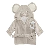 MOMSIV Unisex Infant Baby Baumwolle Maus mit Kapuze Badetuch Bademantel, grau