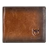 RFID Wallets for Men Slim Front Pocket Wallet, Leather Wallet Bifold with 2 ID Windows, Brown, Classic, Braun, Classic