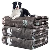 Hundedecke Sofa, wasserdichte Decke Für Sofa, Hundedecke Flauschig, Fleecedecke Hunde, 3 Pack Weiche Warme Haustier Decken, Mit niedlichem Knochen-Druck,Für eine Vielzahl von Haustieren,106*76CM
