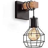 DKD Wandleuchte Home Decor Braun Schwarz Holz Metall (13 x 18 x 29 cm)