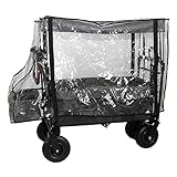 Wasserdichter Bollerwagen-Regenschutz für Outdoor, Garten, Camping, Picknick, faltbare Windabdeckung mit transparentem Baldachin, ideal für Push-Pull-Wagen und Wagen-Lounges
