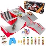 CS COSDDI Finger Skateboard Ramp Set, 25Pcs Mini Finger Skateboard and Ramp Accessory Set, Skate Park Kit inkl. Skateboards, Rampen, Skates, and Bikes, Party Bags for Children's Birthday