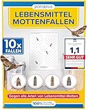 Patronus Lebensmittelmotten-Falle [10 Stück Vorteilspack] - Mottenfalle gegen Lebensmittel-Motten mit maximaler Lockwirkung - Pheromonfalle mit Hochleistungs-Leim zur Befallsermittlung