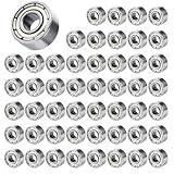 50 Stück 693ZZ Mini Kugellager, Präzisions-Rillenkugellager (3x8x4 mm), Doppelt Abgeschirmte Kugellagers aus Kohlenstoffstahl, Ball Bearings für Skateboards, Trolleys, Elektromotoren und Mehr