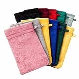 KH-Haushaltshandel Waschhandschuh Frottee, 10 Stück (5x2versch.Farben Sortiert), ca. 16x21cm, 100% Baumwolle, Uni, einfarbig, Walk Frottier, Waschlappen