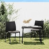 WKIEQACO Outdoor-Sitz, Gartenstühle, 2 Stück, anthrazit, 50 x 46 x 80 cm, Polypropylen