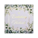 Art Nuvo HOCHZEITSEINLADUNGEN SATZ 20 St. 135x135mm MIT BEDRUCKBAREN EINLAGEN UND UMSCHLÄGEN FÜR HOCHZEIT – VERGOLDETES MUSTER