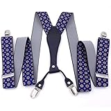 ZlZqlyx Herren-Hosenträger for Jeans, Hosenträger, Hosenträger for Männer, Herren-Hosenträger, 3,5 cm, Lederrücken, verstellbare Y-Rücken-Hosenträger, 4 Clips, mit Box-Verpackung(Copper Cash)