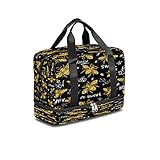 Animal Bee Queen Crown Reisetasche Sporttasche Turnbeutel Sterne Weekender Tasche Übernachtungstasche für Männer Frauen, mehrfarbig, 16.14 x 8.27 x 11.81 inch, Reisetasche