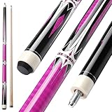 ASMPCUE Billard Queue, 58' Pool Queue 13mm Spitzen Pool Cue für Professionelle Billardspieler, 1/2 Maple Queue Sticks für Billard Tisch Sport, Bar Pool Table Sticks for Billard Enthusiasten, Rosa
