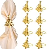 Bigxin Serviettenringe Gold, 8 Stück Serviettenschnallen Serviettenhalter Tischdeko für Weihnachten Hochzeit Party Geburtstag Esstischdekoration (Gold)