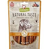 GranataPet Natural Taste Edler Snack Rind Zahnpflege, Hundeleckerli ohne Getreide & ohne Zuckerzusätze, Belohnung für zwischendurch, schmackhafter Hundesnack, 70 g