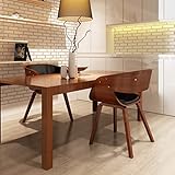 CongVVFV Esszimmerstühle 2 STK. Braun Bugholz und Kunstleder, Elegante Armlehnstühle mit Massivholzgestell für Wohnzimmer und Büro, Weicher Kunstlederbezug für maximalen Sitzkomfort