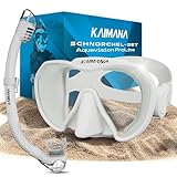 Das Neue KAIMANA® AquaVision Prolite Schnorchelset für Erwachsene inkl. Tragetasche, Bequeme Taucherbrille Erwachsene, Alternative zur Schnorchelmaske, Taucherbrille mit Stoffband/Silikonstrap