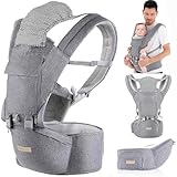 Babytrage Neugeborene ab Geburt 9-in-1 Babytrage Ergonomische Kindertrage mit M-Sitz, verstellbarer Gürter, Atmungsaktiv, perfekt Baby Tragegurt für Reisen, Spaziergänge, geeignet für 3–36 Monate