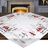 KAMACA Tischdecke Mitteldecke 85x85 cm mit hochwertigem Druck-Motiv Küche Esstisch Eyecatcher Herbst Winter Weihnachten (Wichtel - Bande)