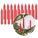 Nordstern Baumkerzen Rot 20er Pack - Kerzen für den Weihnachtsbaum, oder Geburtstagszug - Weihnachtskerzen, Pyramidenkerzen 10 x 1,25 cm
