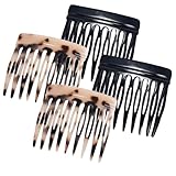 Xanthelle Haarkamm, 4 Stück Kleine French Combs zum Stecken, Dekorativer Steckkamm für Feines Dünnes Haar Damen