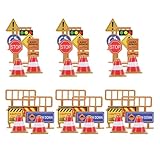 AMUSLESUR 45 Stück Kleiner Verkehrsschild aus Robustem Kunststoff Baustellenschilder und Ampeln für Verkehrslernspielzeug für Kreatives Entdecken und Verkehrssicherheit