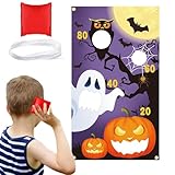 Halloween-Wurfspiel – Halloween-Thema, gruselige Spiele, Sitzsack mit Umhängeband, Thanksgiving-Wurfspiel, Halloween-Dekorationen, Sitzsack-Wurfbrett für Partys im Innen- und Außenbereich