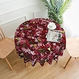 Glitzer-Papier-Tischdecke, rund, 152 cm, abwischbar, wasserdicht, Blumenmuster, für drinnen und draußen, geeignet für Esszimmer, Couchtisch, Garten, Hochzeit und Picknick