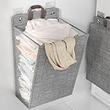 Wasserdichter Wäschekorb zur Wandmontage, faltbar, Wäschekorb, für effizienten Heimgebrauch (Beige, 58 x 41 x 15 cm)