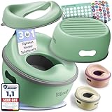 Valy&Oli® 3in1 Töpfchen für Kinder - Toilettensitz Kinder & Hocker- Ergonomisch, Bequem & Vielseitig - Leicht zu reinigen & sicher - Potty & Tritthocker Kinder - Ab 18 Monaten - Grün