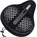 DAWAY C6F Schaum Gel Gepolsterter Fahrradsattelbezug - Extra Weicher Breit Groß Sattelbezug Für Peloton, Heimtrainer Fahrrad, MTB, Bequem Sattelpolster Für Damen Herren Senioren