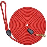 SEPXUFORE Lange Hundeleine, 1/3 Zoll x 15/30/15 m, starkes Nylonseil, Trainingsleine, Check-Seil, Schleppleine für kleine und mittelgroße Hunde
