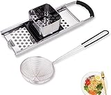 Katleay 2 Stücke Spätzlehobel, Edelstahl Spätzlehobel, Spätzle Set, Spätzlepresse, Spätzle Reibe, Spätzlehobel mit Teigschlitten, Spätzlereibe Ist Spülmaschinenfest, für Spätzle Und Knöpfle (Silber)