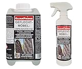 2,5 Liter Geflecht Möbel - Imprägnierung CleanPrince | transparent UV-Stabil Rattan Polyrattan Korbmöbel Kunstgeflechte Sonnenliegen Stühle innen außen wasserabweisende geruchlose Versiegelung