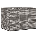 Mokuyary Garten-Kissenbox PE Rattan 145x100x103 cm Grau gartenboxen für Polster, Aufbewahrungsbox, ideal für Garten, Terrasse & Balkon