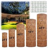 152 cm hoher handgewebter natürlicher Schilfrohr-Sichtschutzzaun, Rolle, umweltfreundlicher Bambus-Sichtschutz für Privatsphäre, Sonnenschutz und wasserdichtes, atmungsaktives Design, 2 x 2 m