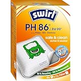 Swirl PH 86 / PH 96 EcoPor Staubsaugerbeutel (4 Beutel), reißfeste Staubbeutel für einige AEG, Dirt Devil, Electrolux & Philips Staubsauger, 99,9 % Filterung von Hausstaub & allergenem Feinstaub