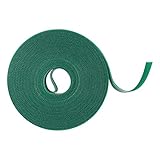 KINGLAKE 20m Pflanzenbinder Klett, 12mm Klettband Rolle Für Pflanzen,Kabelbinder,Pflanzenband,Klettverschluss, Verstellbare Baumbindung Zuschneidbar Für Pflanzen-Grün