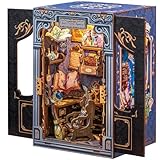 CUTEBEE Book Nook Kit - DIY Miniature House,Puppenhaus Miniatur Haus Selber Baue Bausatz mit Staubschutzhülle und LED-Licht,Booknook Library Modellbausätze für Erwachsene zu Bauen (Soul Travel Agency)