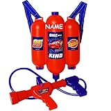 alles-meine.de GmbH XL Wasserpistole mit großen Tank/Tankrucksack - Disne. Cars - Auto - Lightning McQueen - inkl. Name - mit großer Reichweite/Rucksacktank - Wasserspritze -..